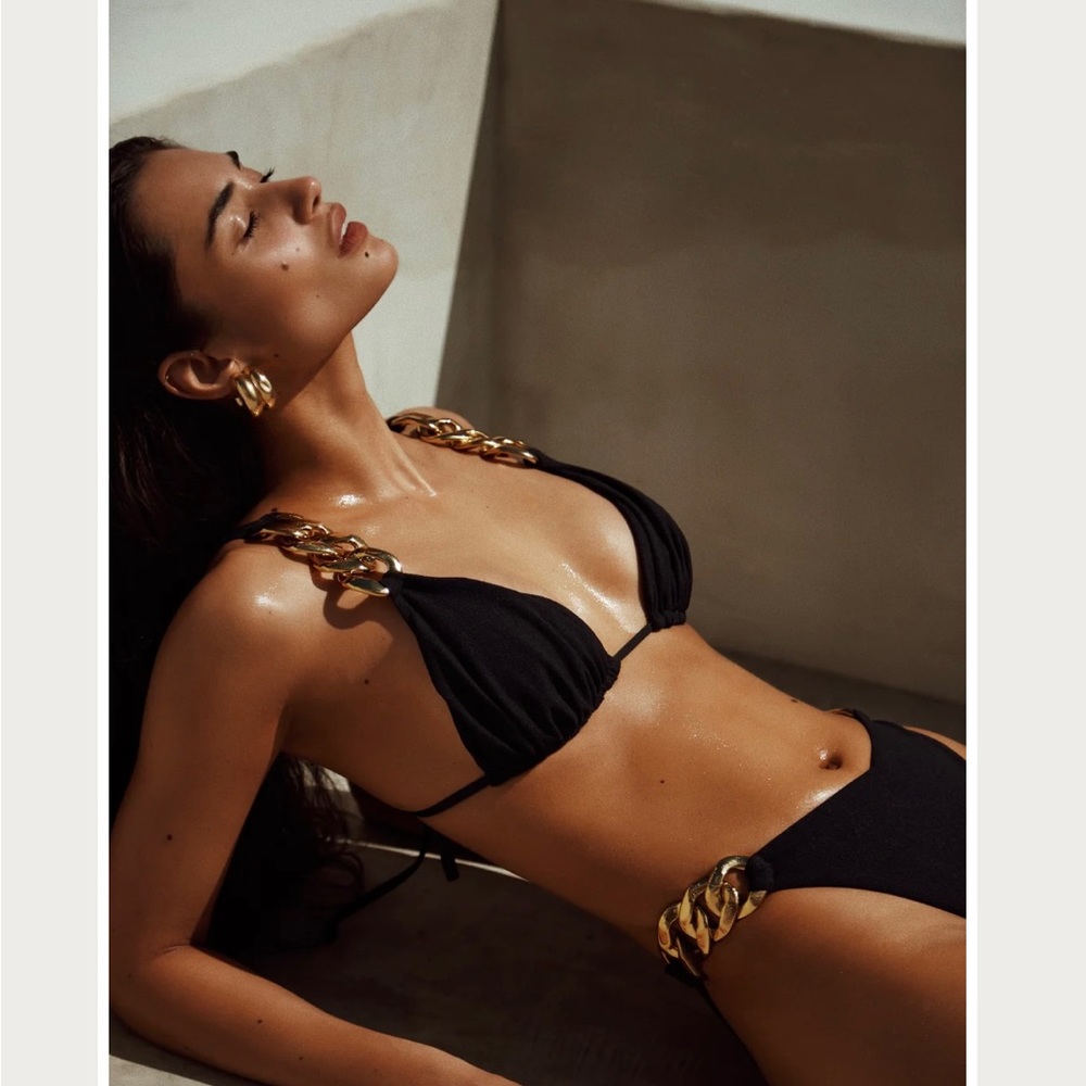 SAME Black and Gold Chain Bikini set